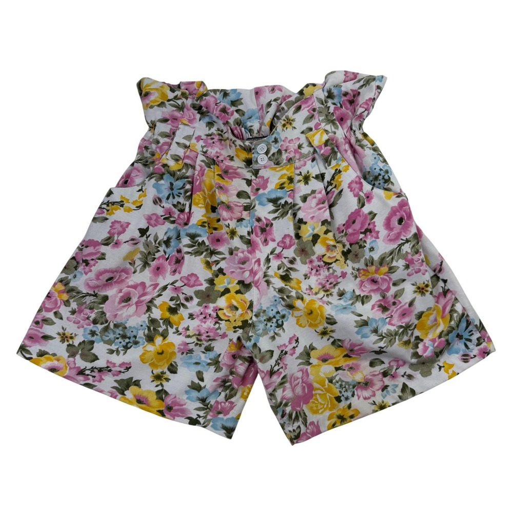 Vintage Bubble International Paperbag Floral  Bermuda Shorts Grandmacore Retro M